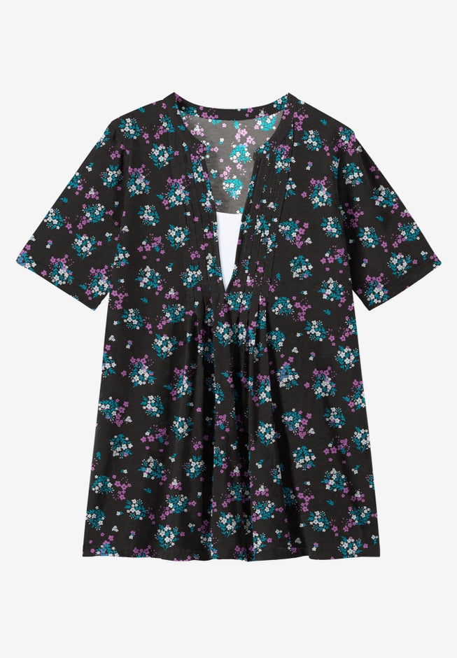 7-Day Layer-Look Elbow-Sleeve Tee image number 3