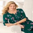 7-Day Three-Quarter Sleeve Pintucked Henley Tunic image number null