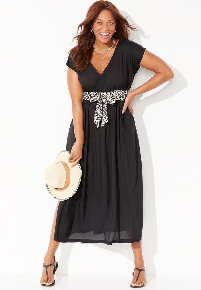 Stephanie V-Neck Cover Up Maxi Dress image number null