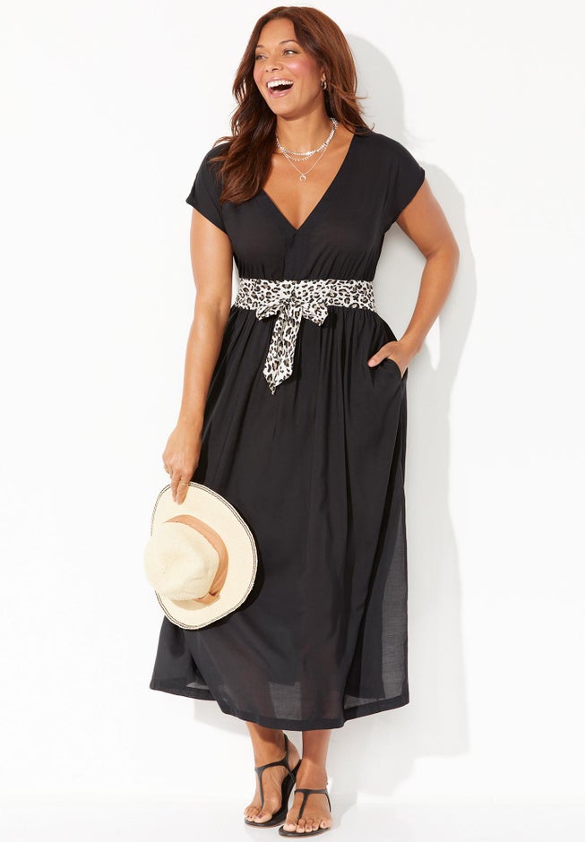 Stephanie V-Neck Cover Up Maxi Dress image number null