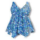 Handkerchief-Hem Twist-Front Tummy Control Two-Piece Swim Dress image number 4