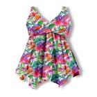 Handkerchief-Hem Twist-Front Tummy Control Two-Piece Swim Dress image number 3