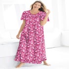 Long Floral Print Cotton Gown image number null