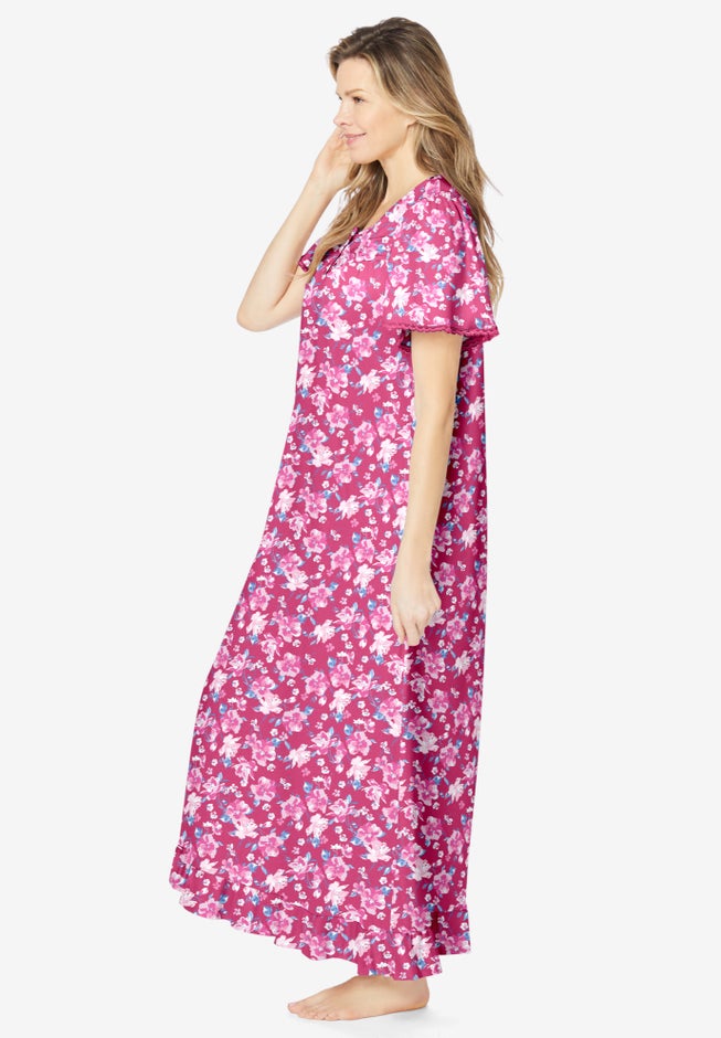 Long Floral Print Cotton Gown image number 2