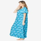 Long Floral Print Cotton Gown image number null