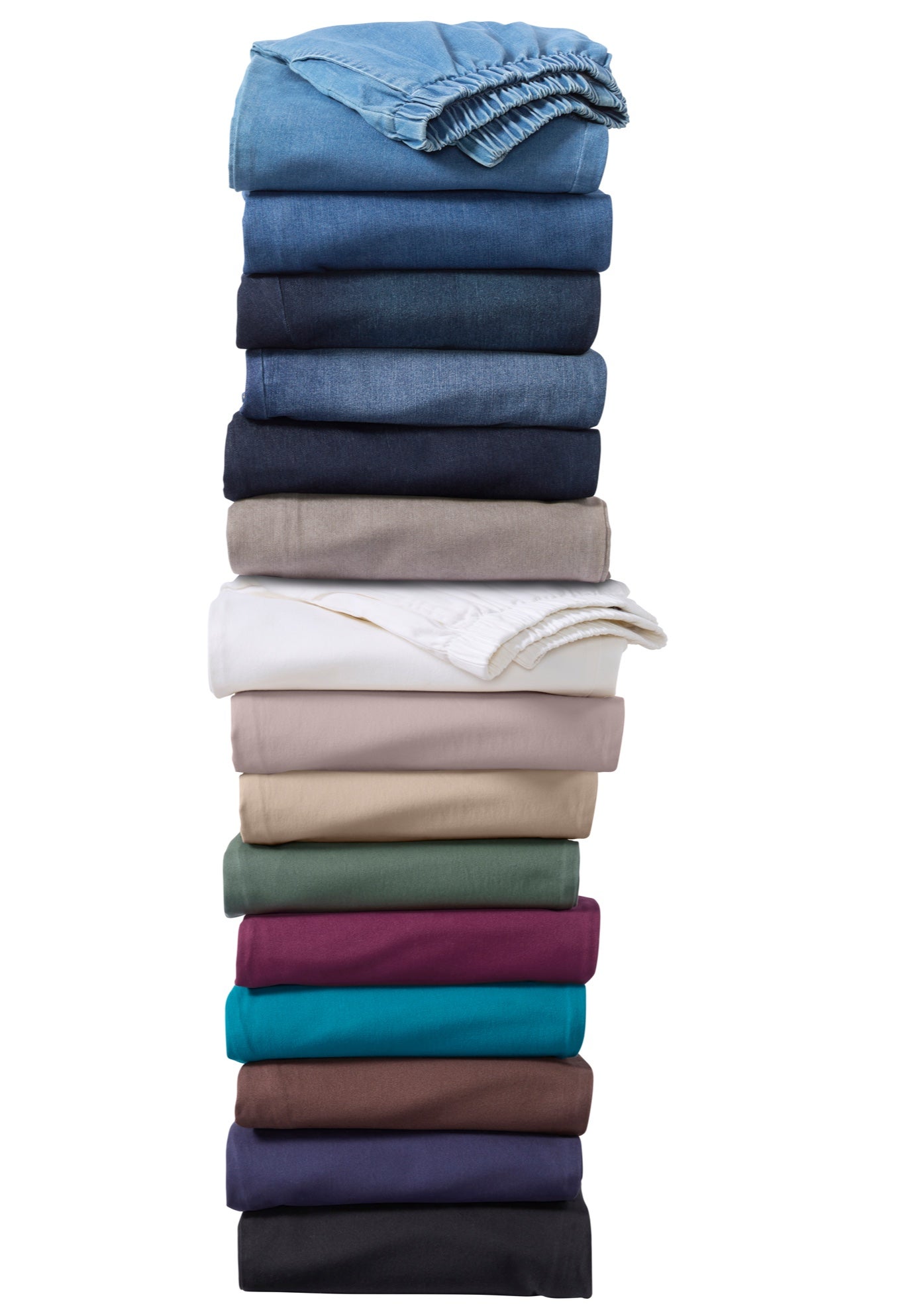 Straight Leg Fineline Pull-On Stretch Denim Jeans image number 7