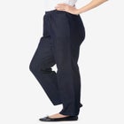 Straight Leg Fineline Pull-On Stretch Denim Jeans image number null