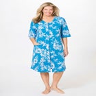 Short French Terry Zip-Front Robe image number null