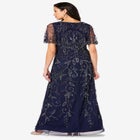 Plus Size Beaded Capelet Maxi Gown &ndash; Glam Evening Dress image number null