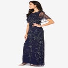Plus Size Beaded Capelet Maxi Gown &ndash; Glam Evening Dress image number null
