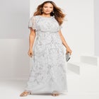 Plus Size Beaded Capelet Maxi Gown &ndash; Glam Evening Dress image number null