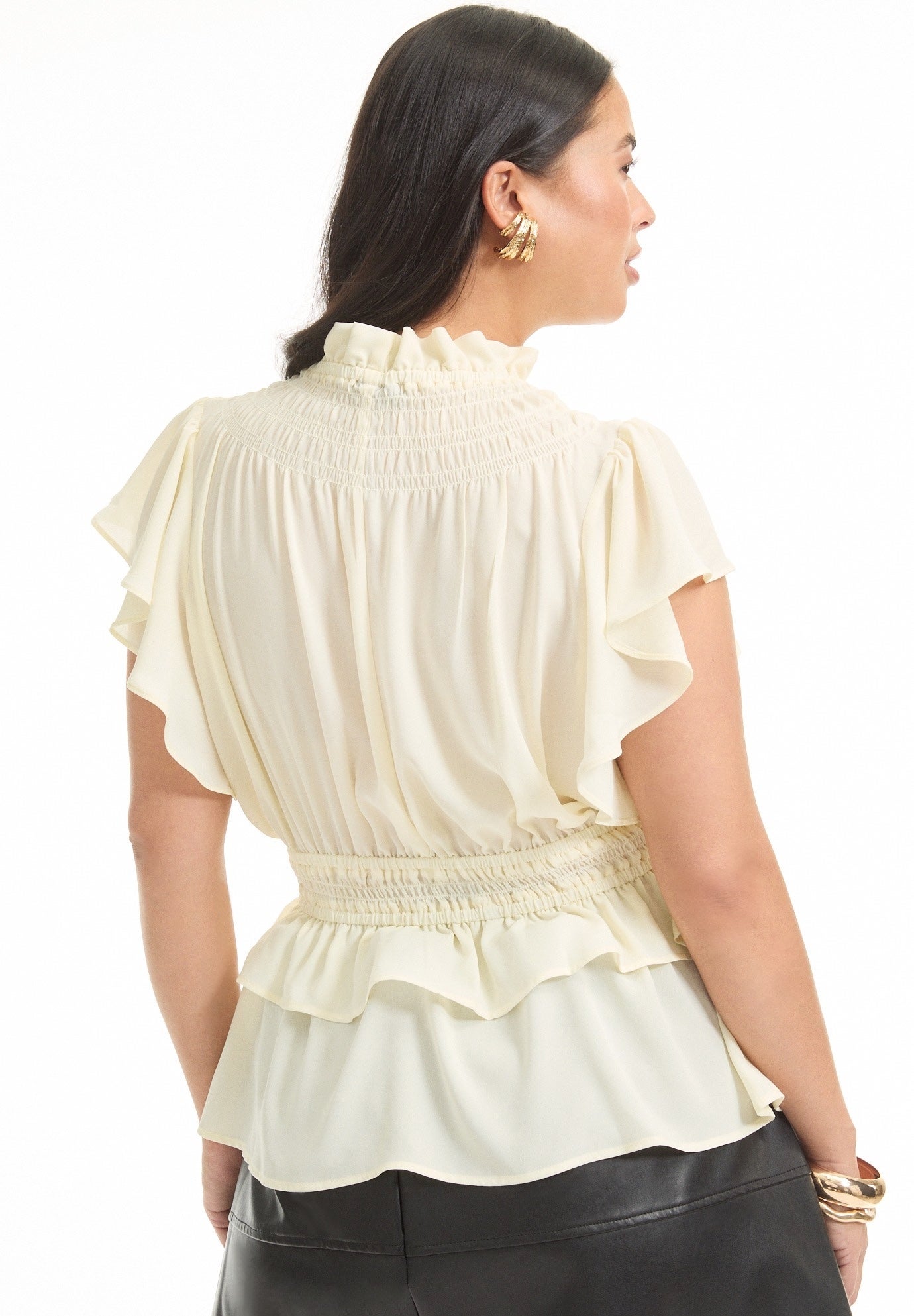 Mockneck Ruffle Blouse image number 1