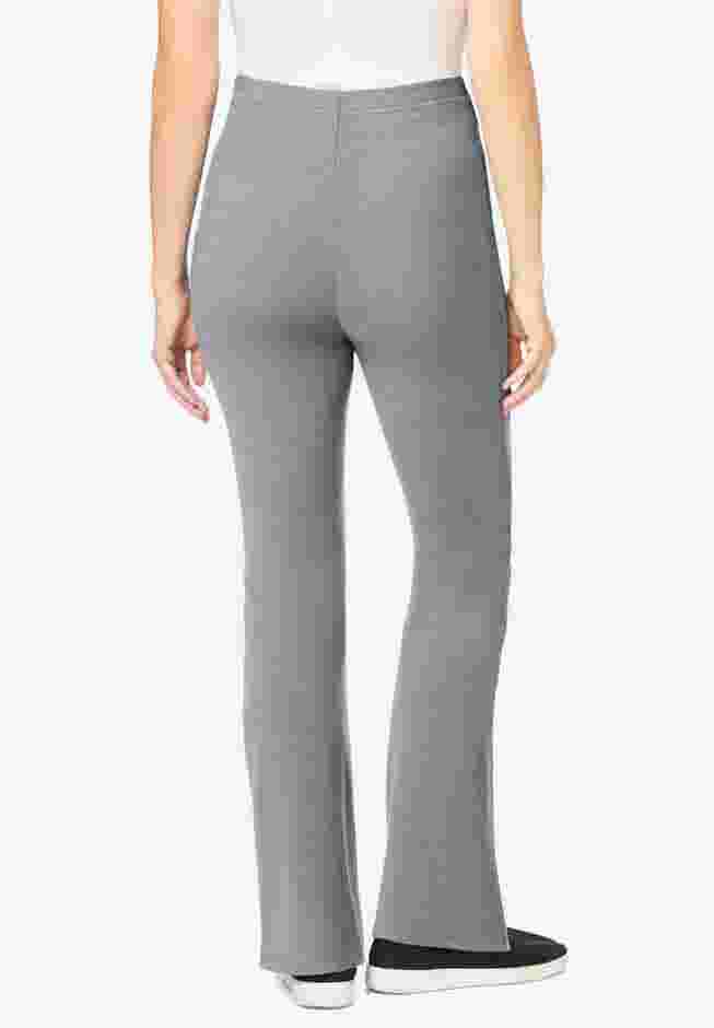 Stretch-Cotton Knit Pull-On Bootcut Pocket Leggings image number 1