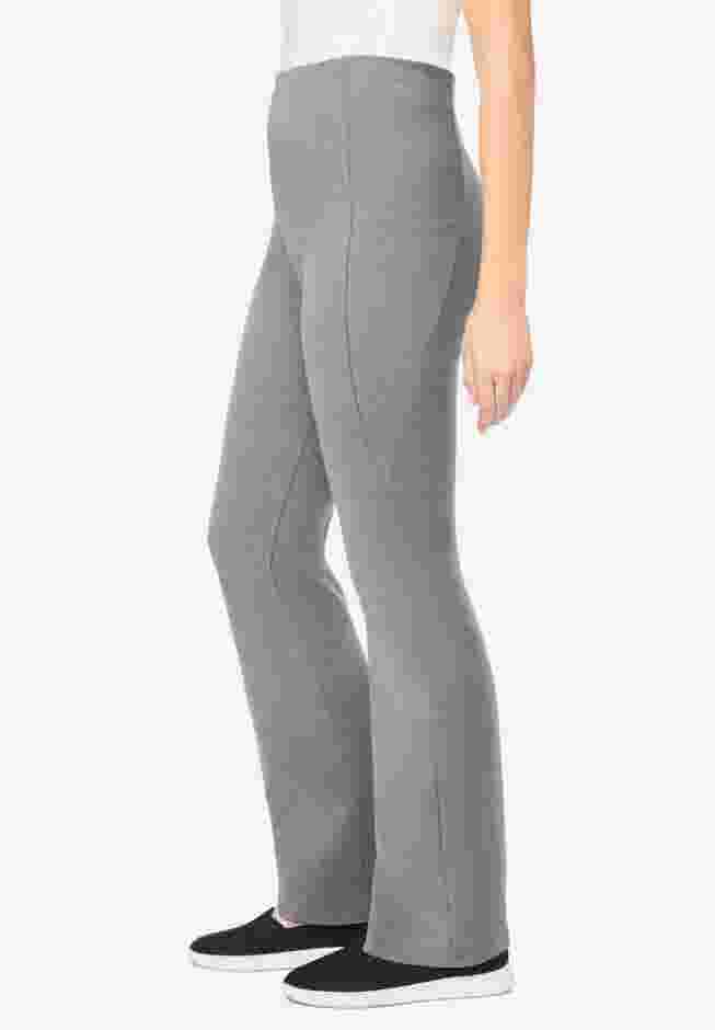 Stretch-Cotton Knit Pull-On Bootcut Pocket Leggings image number 2