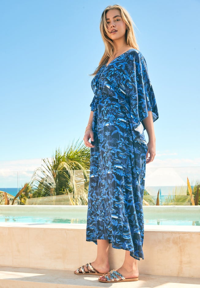 Ruched Caftan Cover Up image number 5