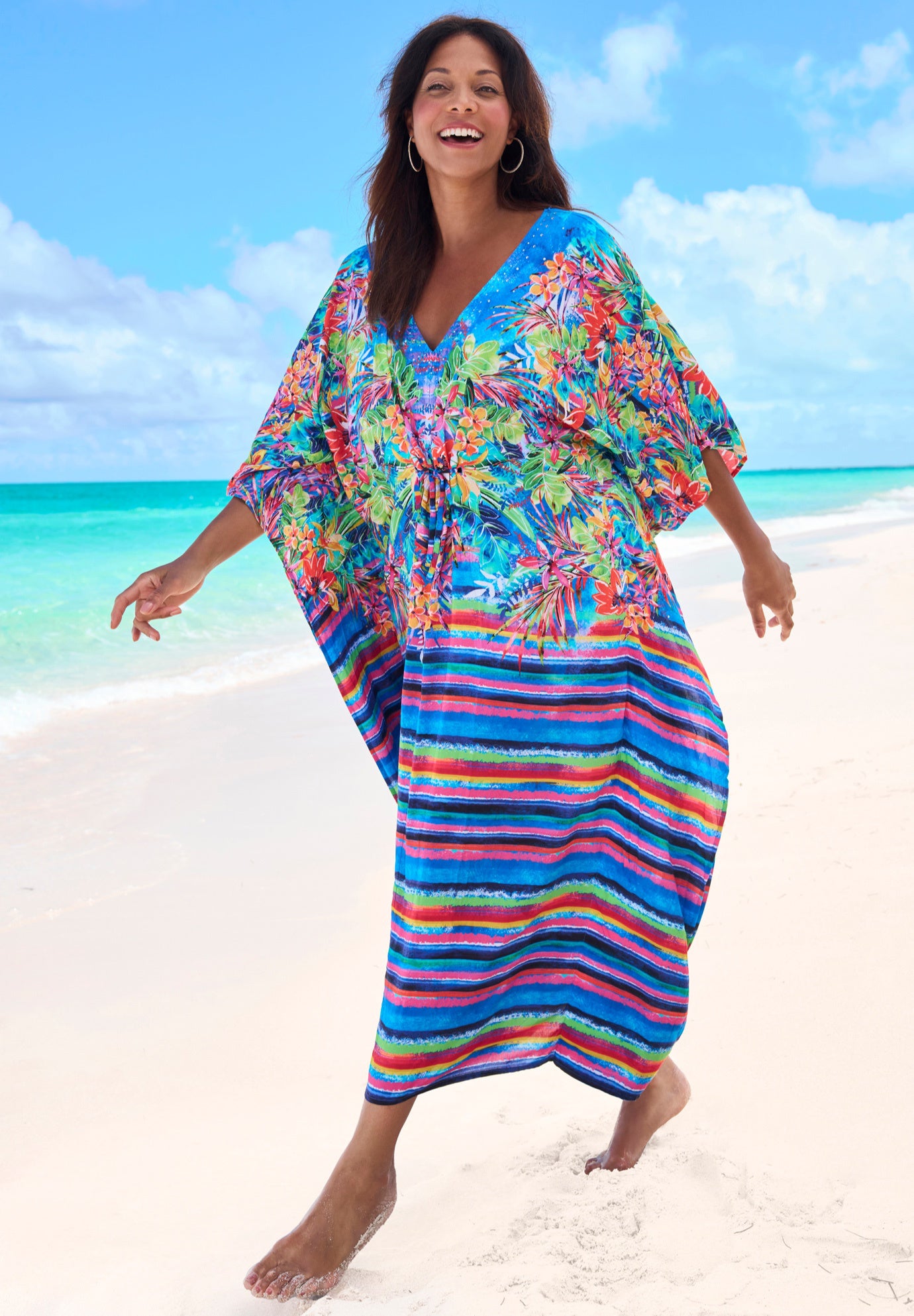 Ruched Caftan Cover Up image number 0