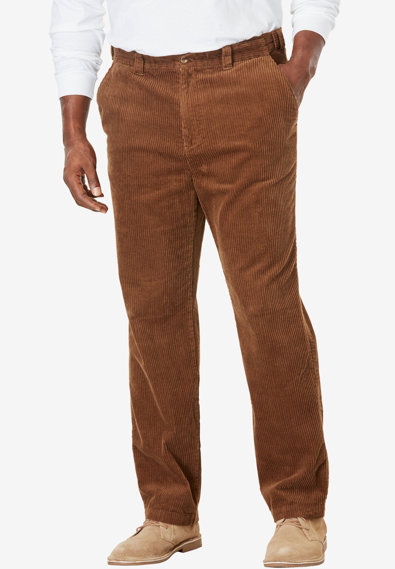 Six-Wale Corduroy Plain Front Pants image number 0