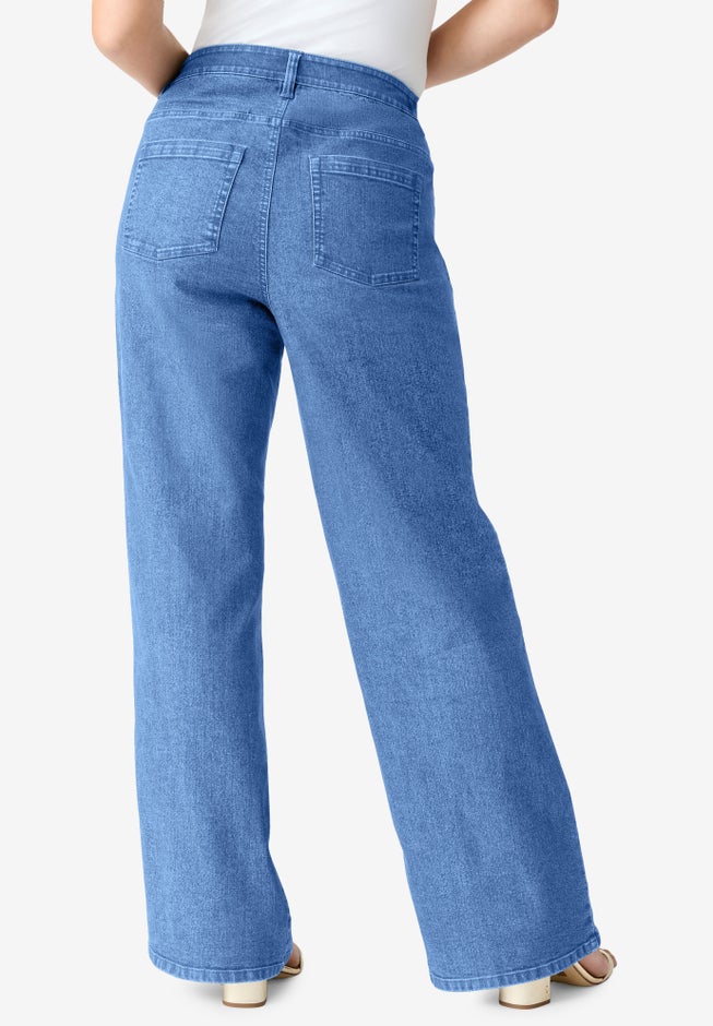 Plus Size Classic Stretch Wide Leg Jean image number 1