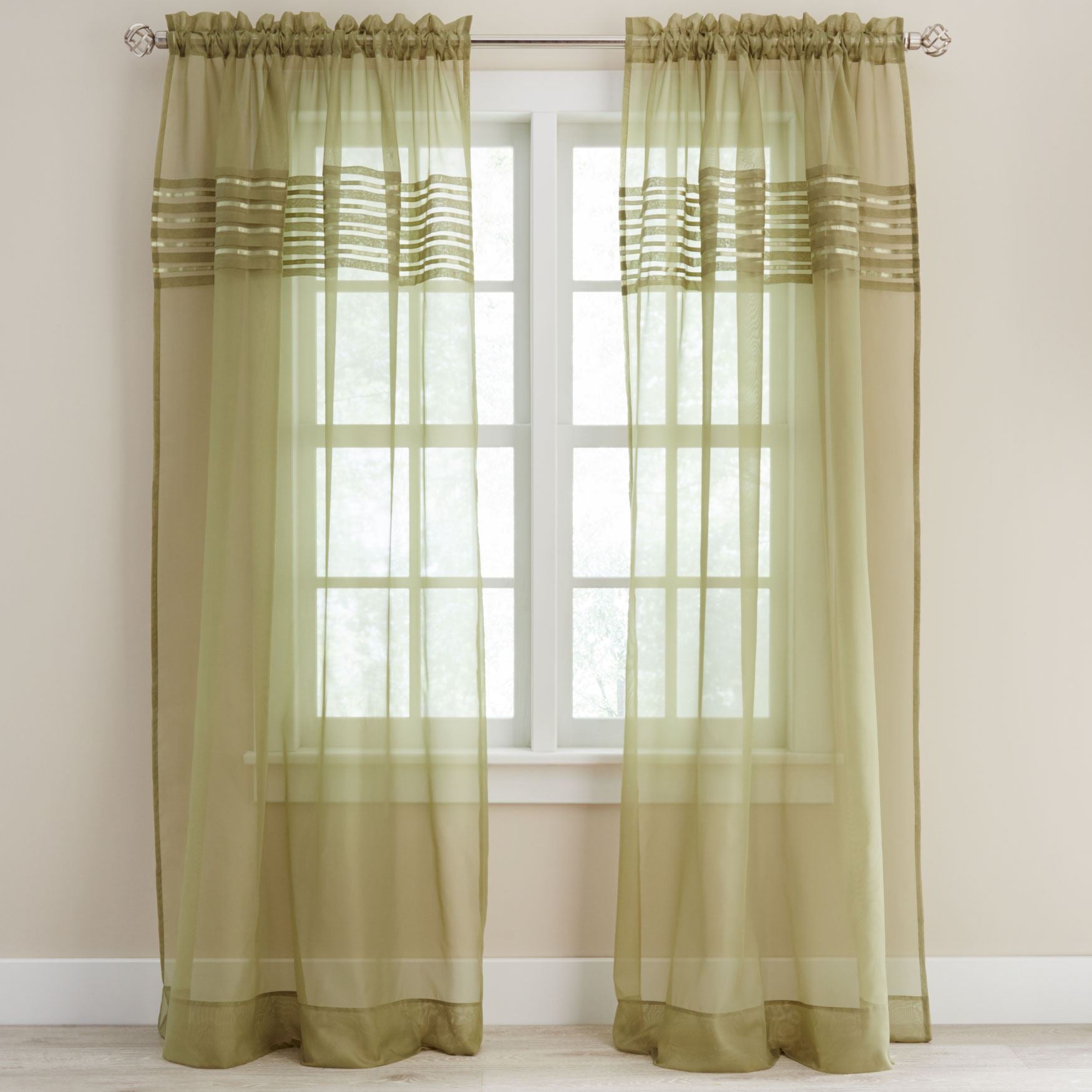 BH Studio Sheer Voile Pleated Rod-Pocket Panel image number 3