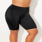8" Shimmer Color Block High Waist Swim Bike Short image number null