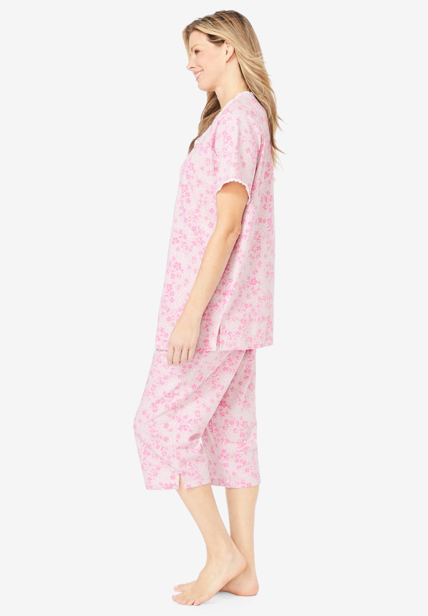 2-Piece Pintuck Tee and Capri Sleep Set image number 2