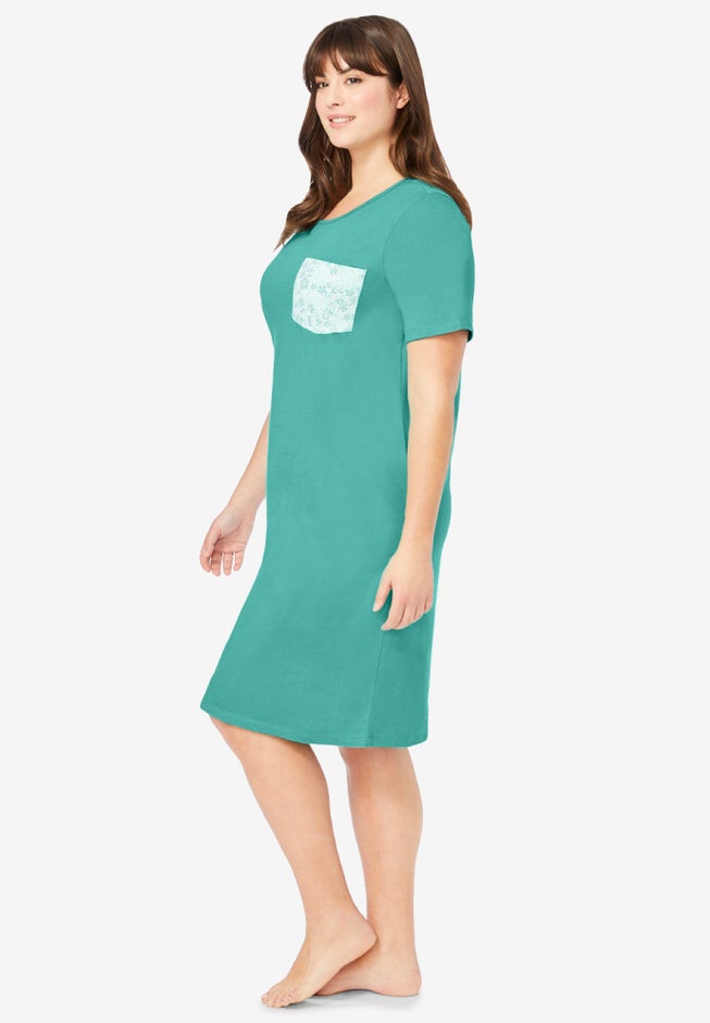 Printed Sleepshirt with Pocket image number null