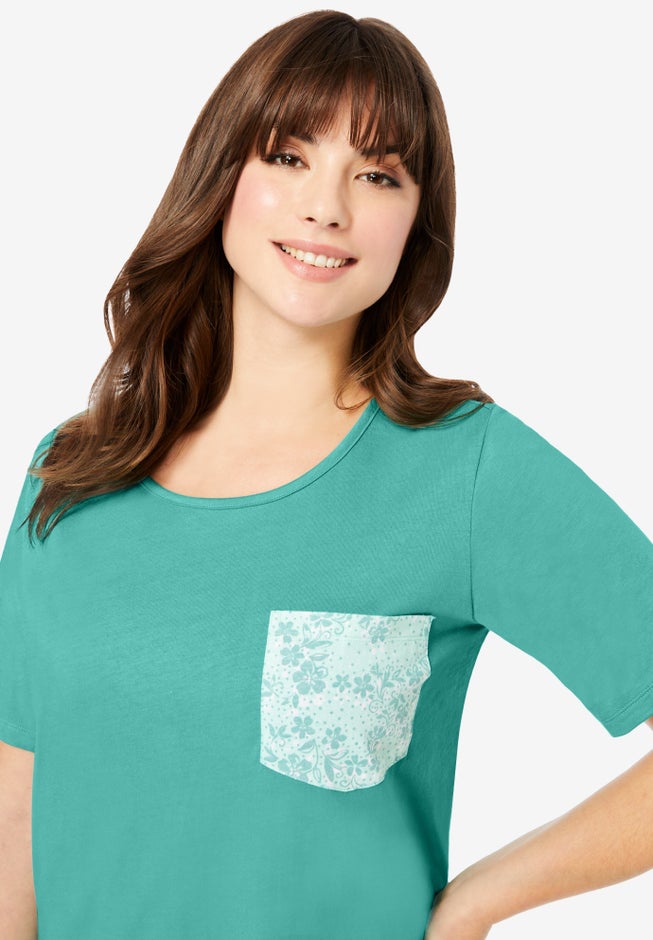Printed Sleepshirt with Pocket image number null