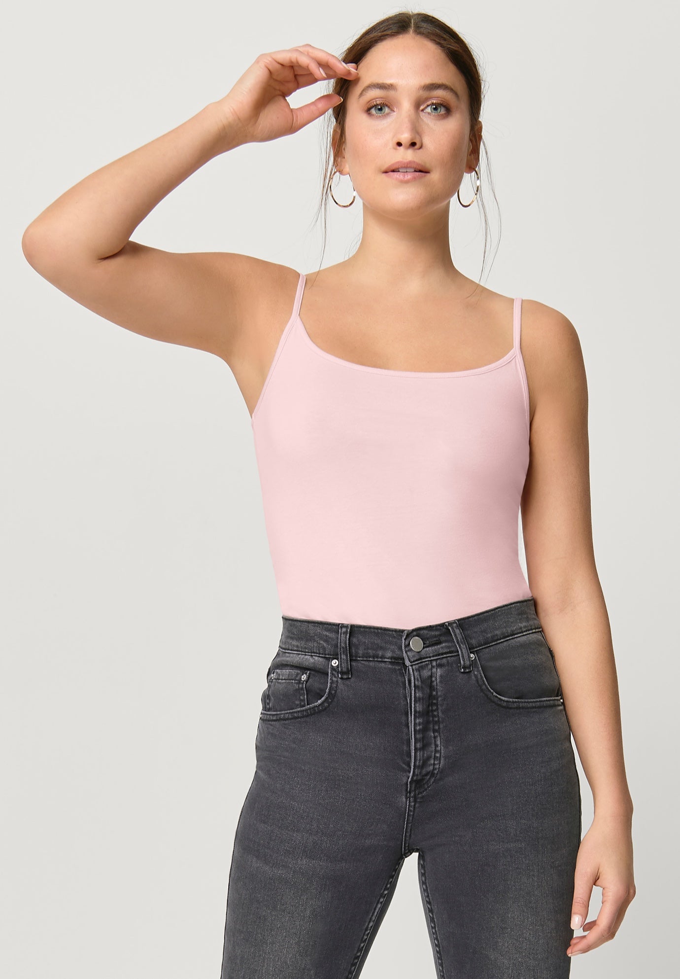 Cotton Spandex Scoop Neck Sleeveless Cami image number 0