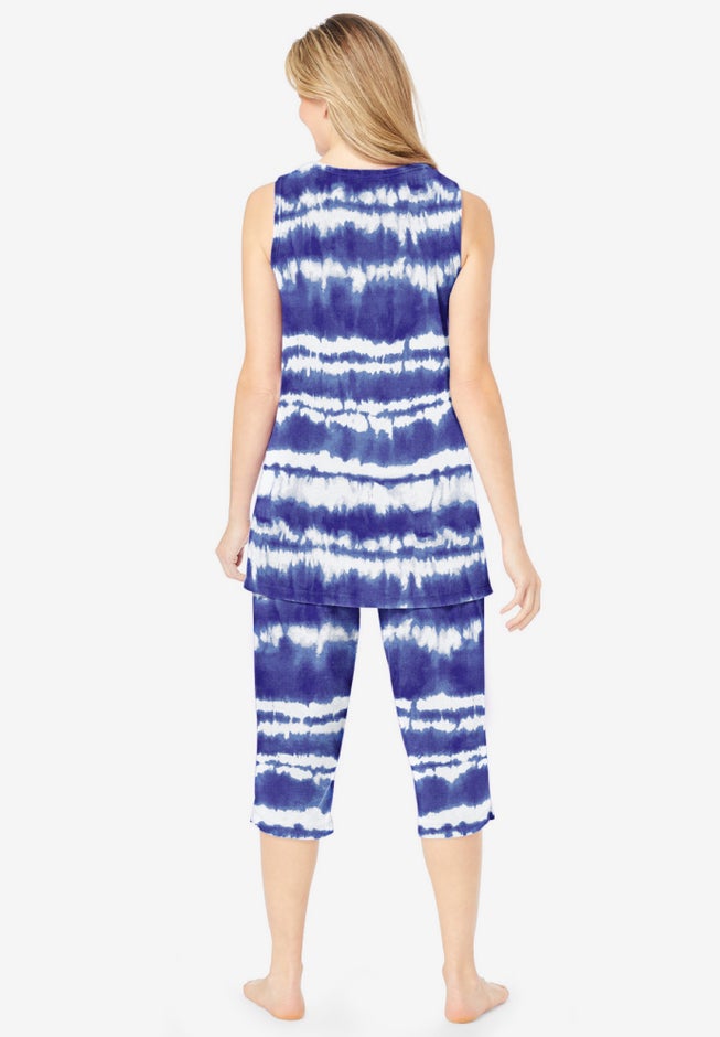 2-Piece Terry Tank and Capri Sleep Set image number 1