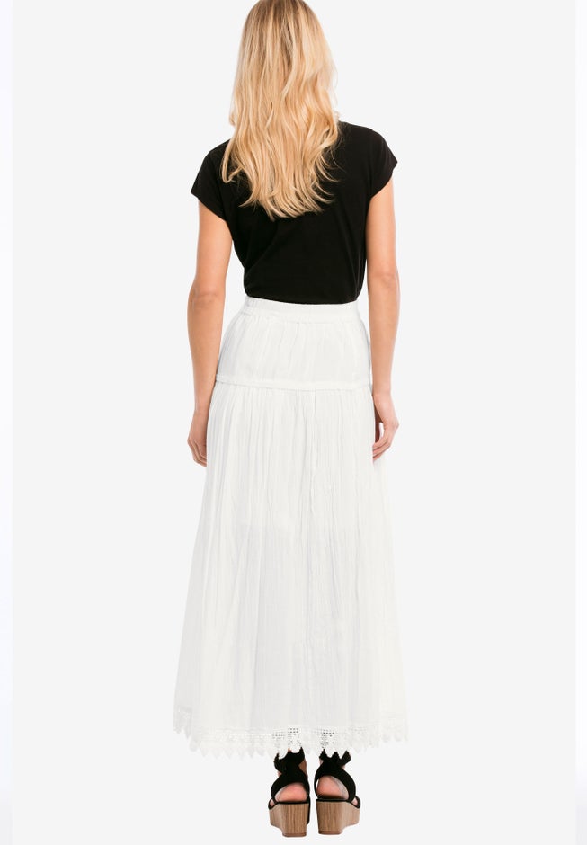 Lace Trim Long Skirt image number null