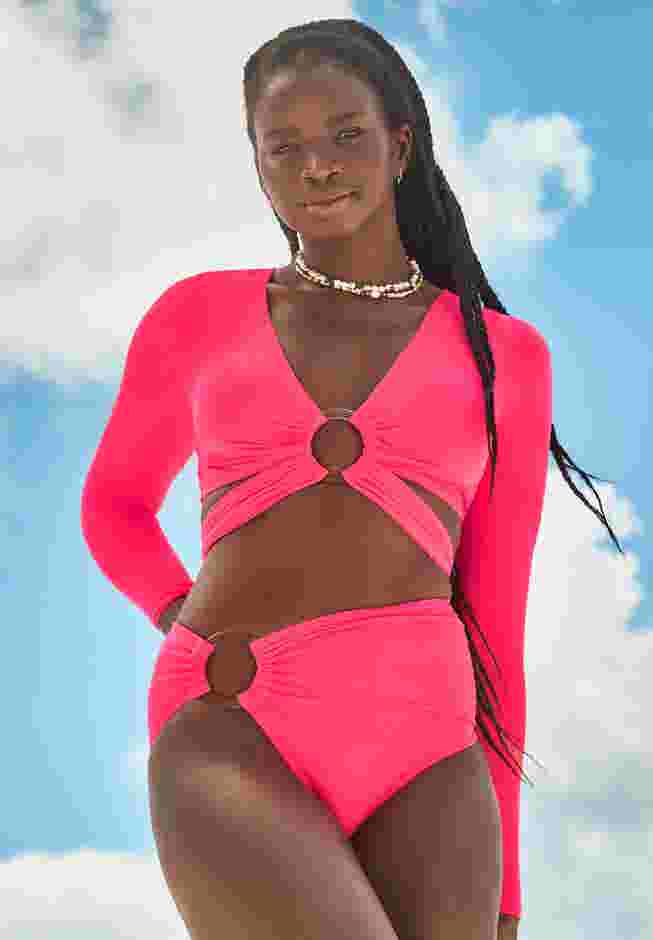 O-Ring Long Sleeve Bikini Top image number 0