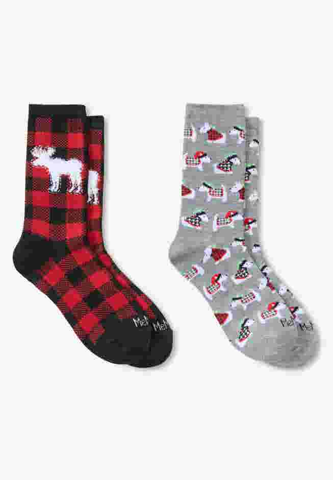 MeMoi® 2-Pack Holiday Crew Socks image number 0
