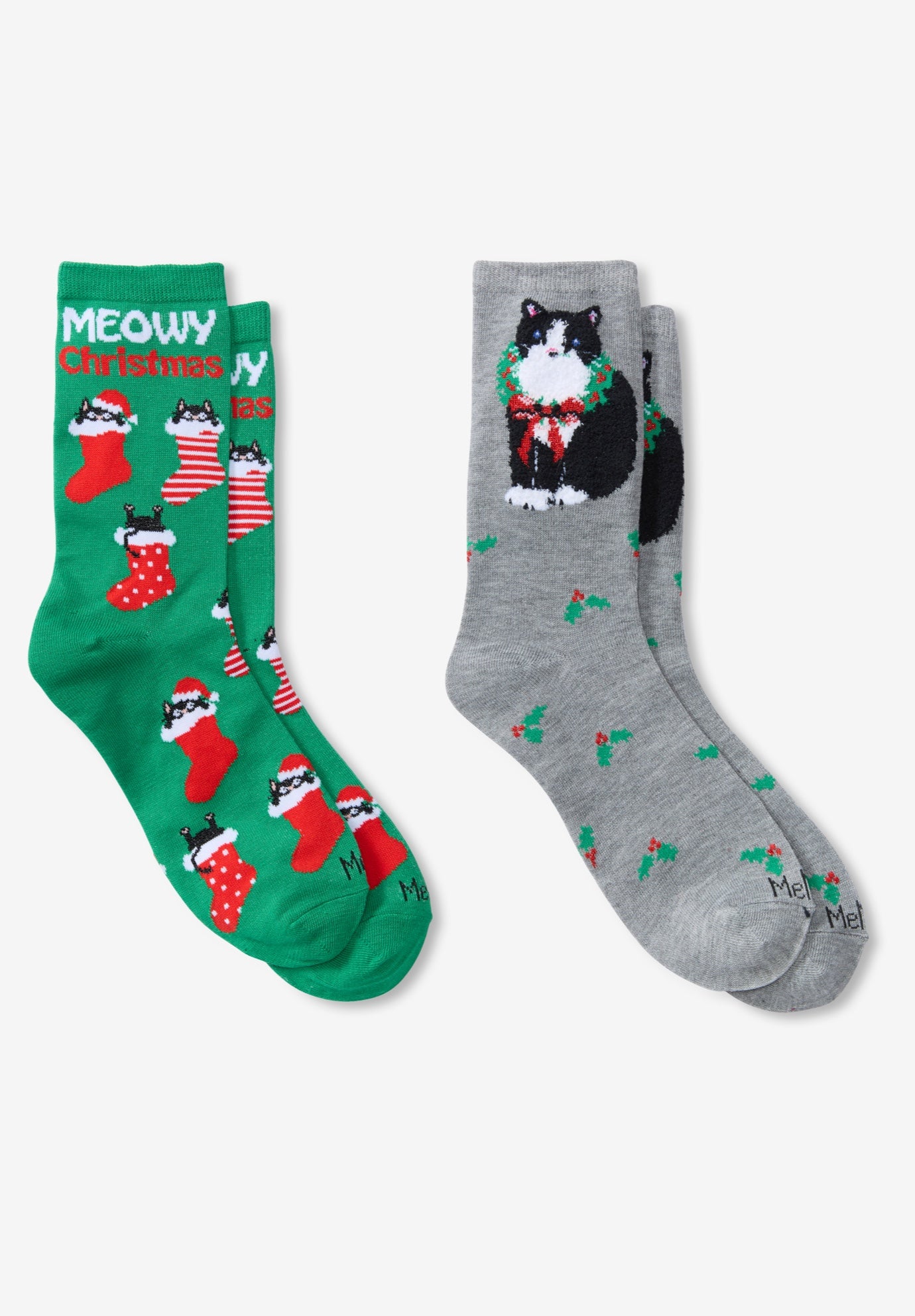 MeMoi® 2-Pack Holiday Crew Socks image number 0