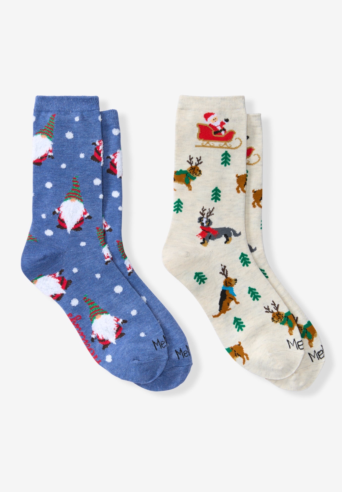 MeMoi&reg; 2-Pack Holiday Crew Socks image number 0