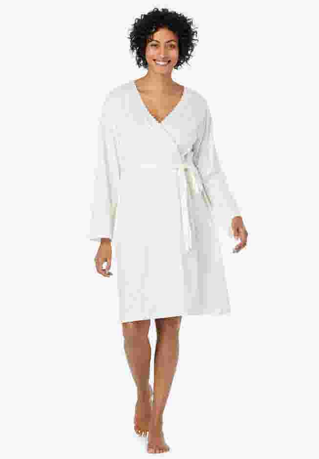 Short Eyelet Wrap Robe image number 0