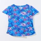 Split-Neck Short-Sleeve Swim Tee with Built-In Bra image number 3