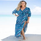 Faux-Wrap Swim Cover Up image number null