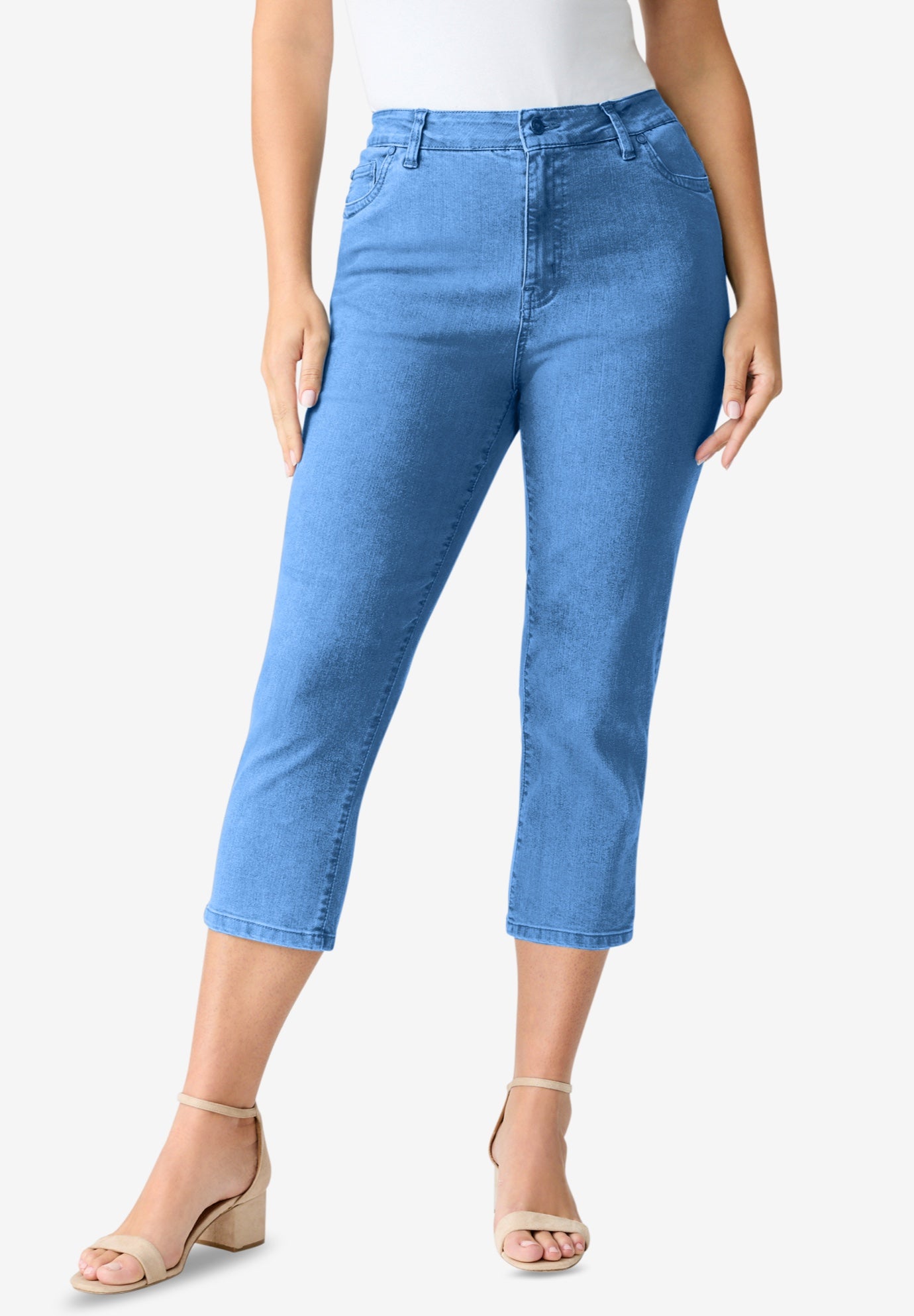 Plus Size Classic Stretch Capri Jean image number 0