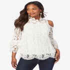 Lace Cold-Shoulder Top image number null