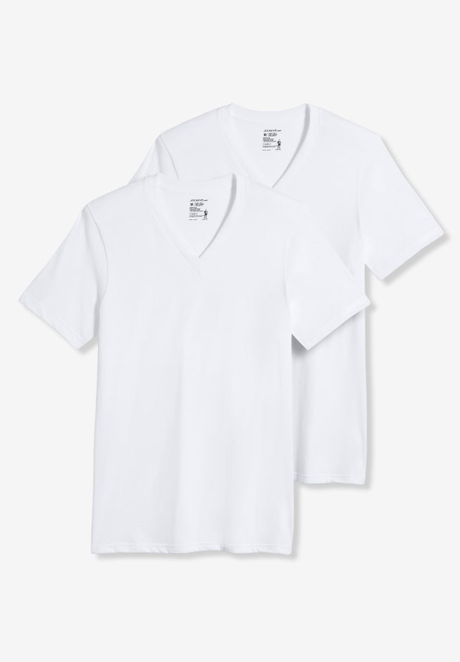 V-neck short sleeve tees, 2-Pack image number 0