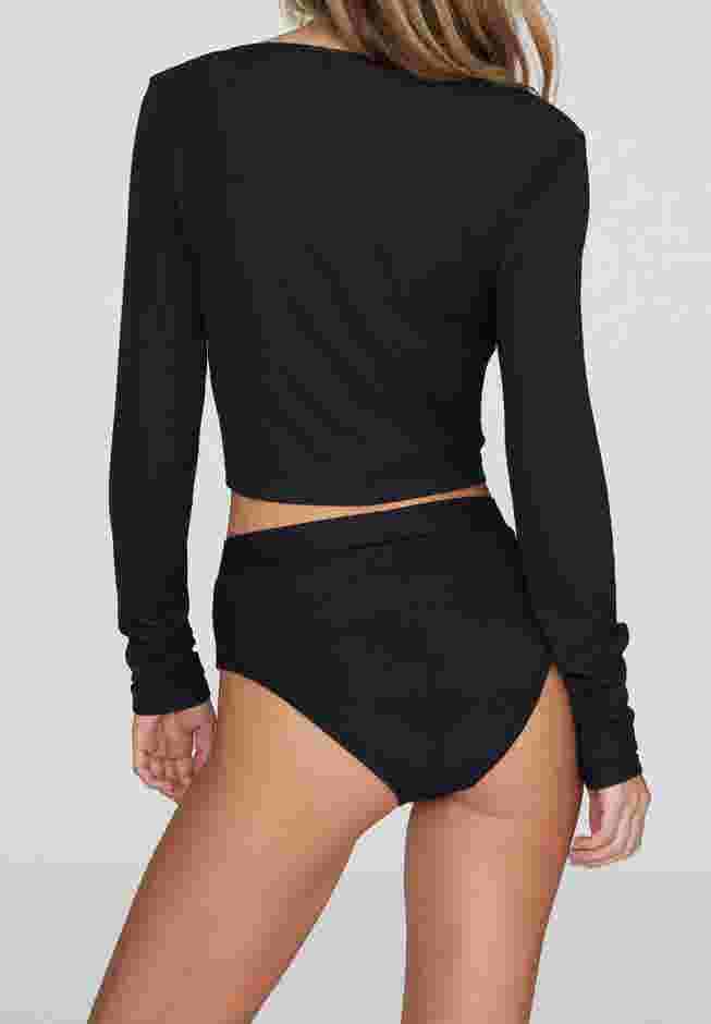 The Cropped Cardigan - Modal Silk Rib image number 3