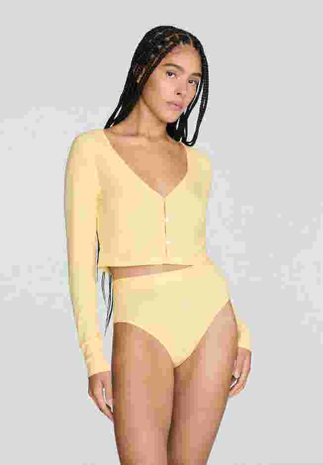 The Cropped Cardigan - Modal Silk Rib image number 0