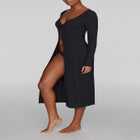 The Long Button Cardigan - Modal Silk Rib image number null