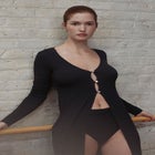 The Long Button Cardigan - Modal Silk Rib image number null