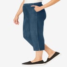 Fineline Stretch Denim Pull-On Capri Jeans image number null