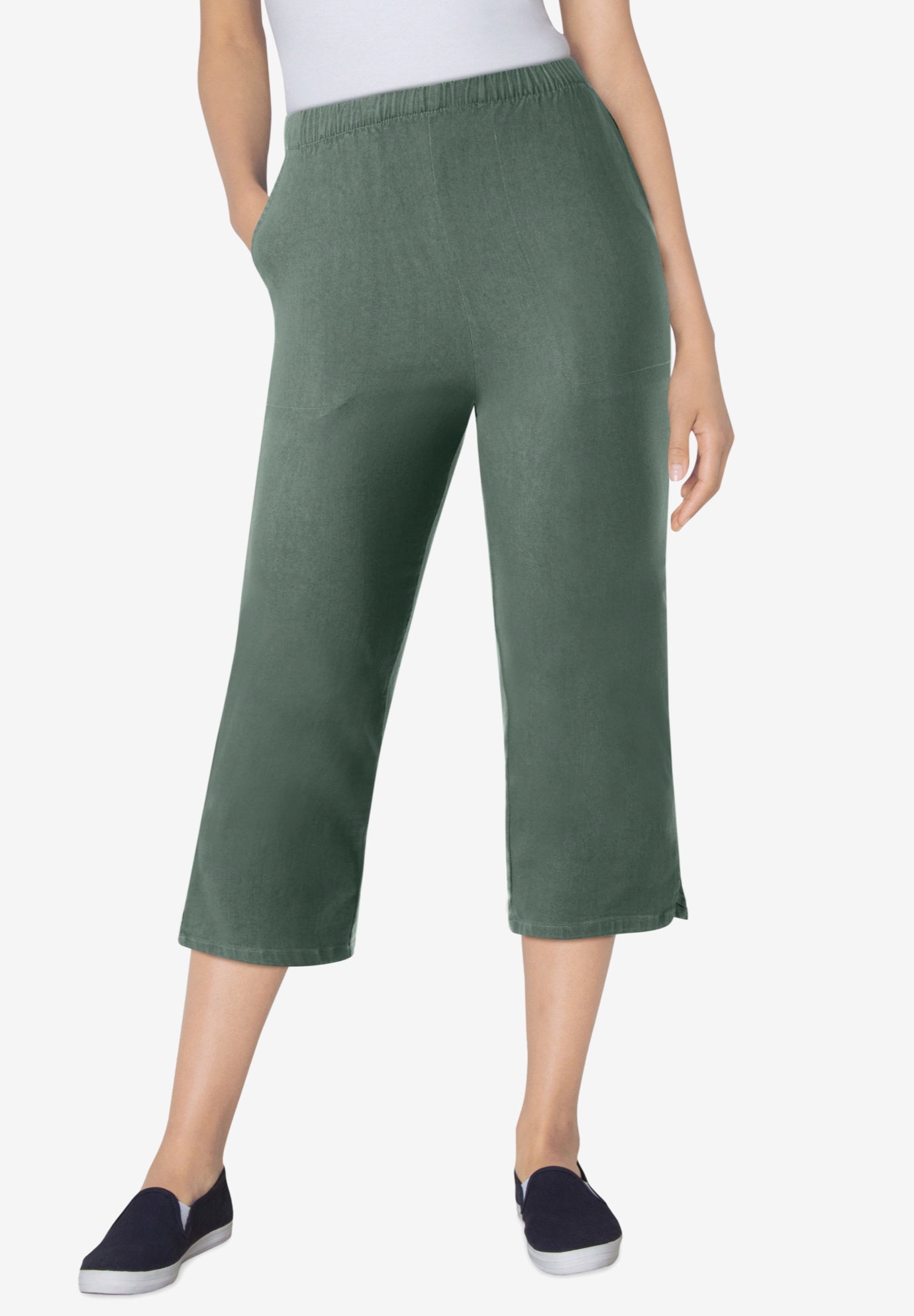 Fineline Stretch Denim Pull-On Capri Jeans image number 0