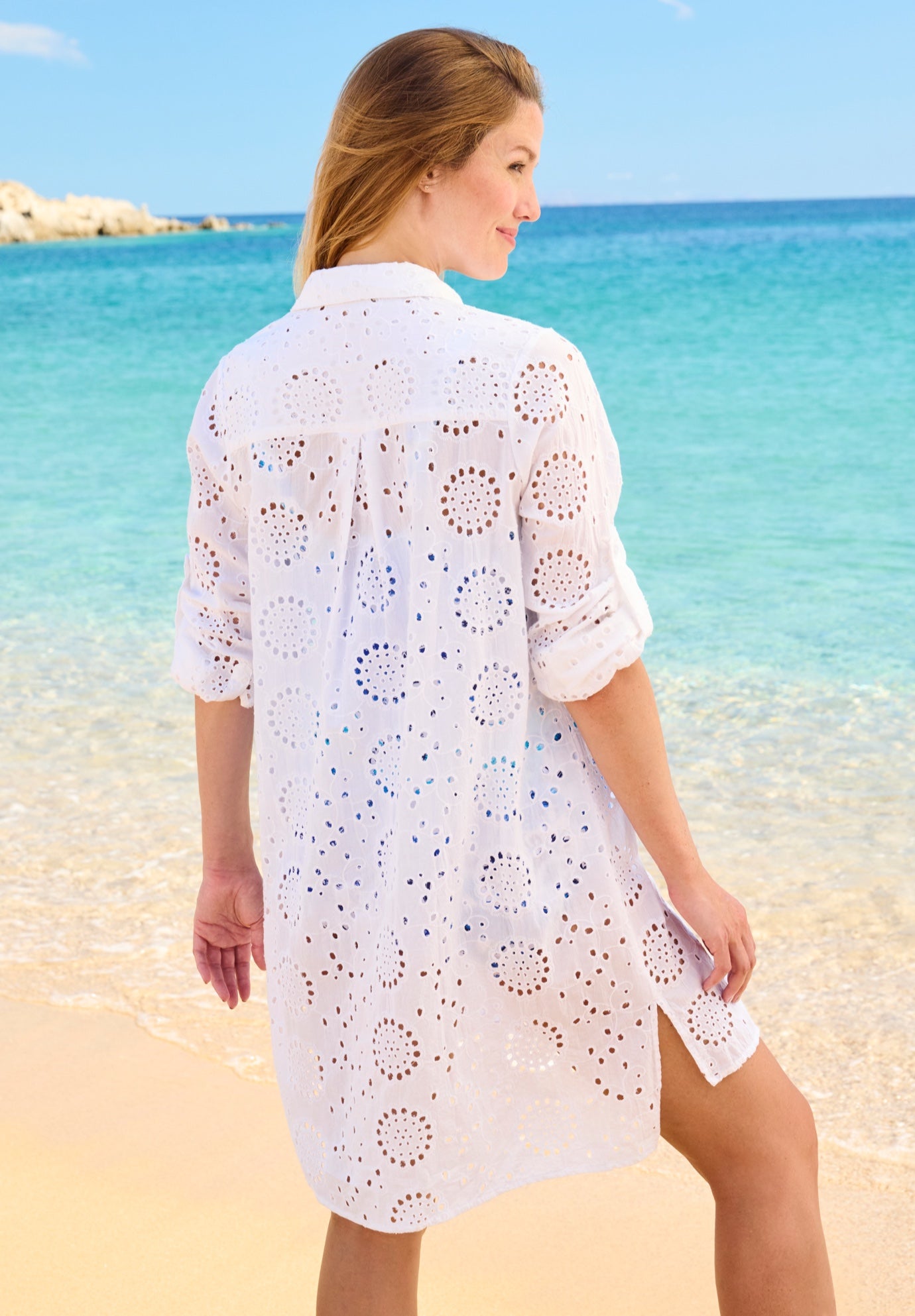 Eyelet Cover-Up Shirt image number 1