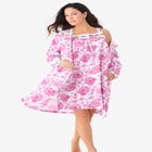 Short 2-Piece Cabbage-Rose Peignoir Set image number null