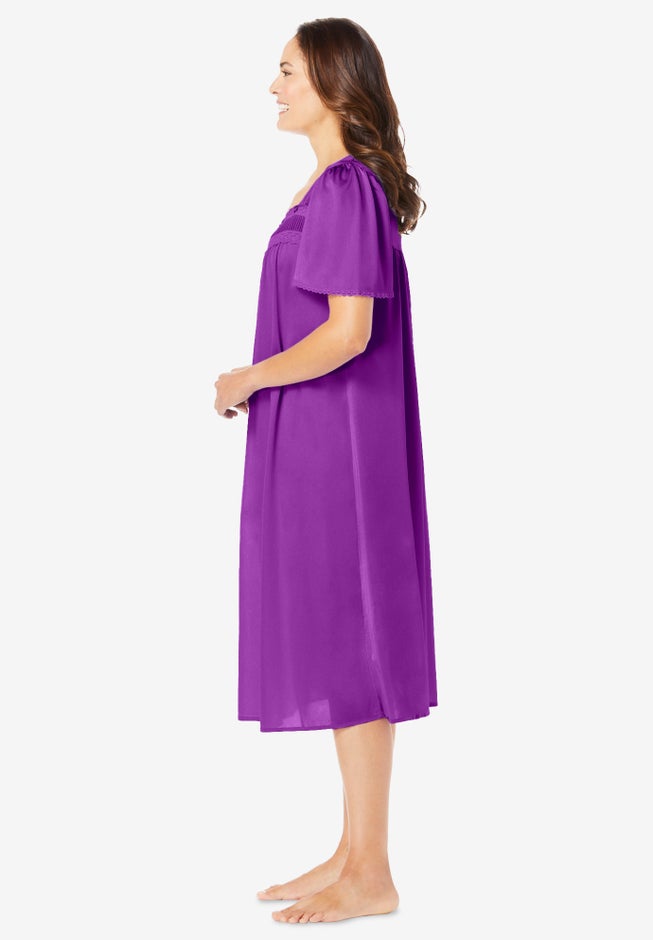 Short Silky Lace-Trim Gown image number 2