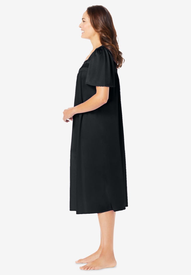 Short Silky Lace-Trim Gown image number 2